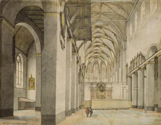 Innenansicht, nach Osten, der Johanneskirche, Utrecht, 15. September 1636